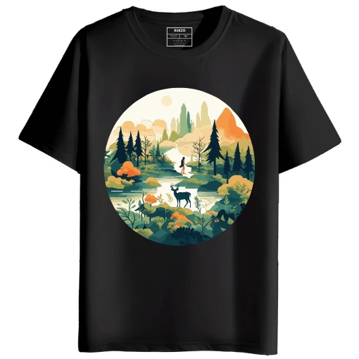Nature Round Neck Printed T-Shirt