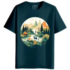 Nature Round Neck Half Sleeves Printed T-Shirt