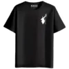 RUKZO Classic Round Neck Half Sleeve Unisex T-Shirt black