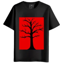 Tree Without Leaves Round Neck Half Sleeves T-Shirt