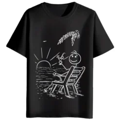 rukzo vacation mode graphic printed t-shirt