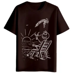 Vacation Mode Round Neck Half Sleeves Printed T-Shirt