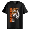 Badass Tiger round neck half sleeves graphic Printed T-Shirt