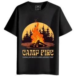 Camp Fire Round Neck Half Sleeves Graphic Printed T-Shirt
