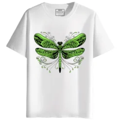 Dragonfly Round Neck Half Sleeves Printed T-Shirt