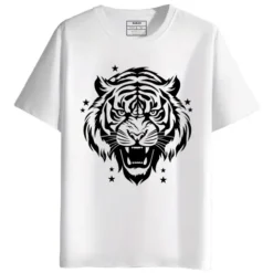 Fierce Tiger round neck half sleeves graphic Printed T-Shirt