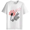 Red Heartfelt Wish Flower round neck half sleeves graphic Printed T-Shirt