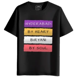 Hyderabadi By Heart Biryani By Soul round neck half sleeves graphic printed T-Shirt