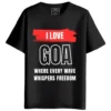 I Love GOA round neck half sleeves graphic Printed T-Shirt