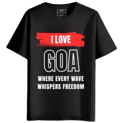 I Love GOA round neck half sleeves graphic Printed T-Shirt