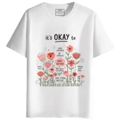 It's OKAY Round Neck half sleeves graphic Printed T-Shirt
