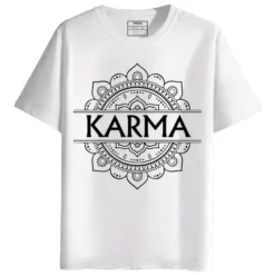 Karma round neck half sleeves graphic printed T-Shirt