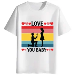 Love You Baby round neck half sleeves graphic printed T-Shirt.