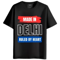 Made in Delhi Ruled by Heart round neck half sleeves graphic Printed T-Shirt