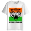 My Soul is Tricolour round neck half sleeves graphic Printed T-Shirt