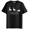 RUKZO Walking by Faith Tripping Constantly Graphic Printed Unisex T-Shirt for men and women in black