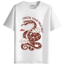 Uncoil Your True Self round neck half sleeves graphic Printed T-Shirt