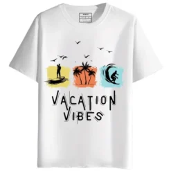 Vacation Vibes Round Neck Half Sleeves Printed T-Shirt