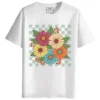 Vintage Blossoms" round neck half sleeves graphic printed T-Shirt