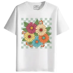 Vintage Blossoms" round neck half sleeves graphic printed T-Shirt