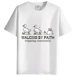 Walking by Faith Round Neck Half Sleeves Printed T-Shirt
