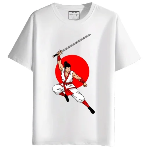 RUKZO Warrior Round Neck Half Sleeves Printed T-Shirt