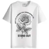 Why Fit in When You Were Born to Standout round neck half sleeves graphic printed T-Shirt