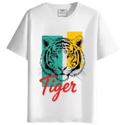 Wild Tiger round neck half sleeves graphic Printed T-Shirt