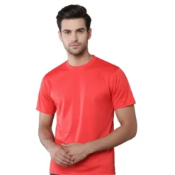rukzo flexitee gym and active wear frost red t-shirt