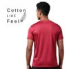 rukzo flexitee gym and active wear Maroon cotton like feel t-shirt