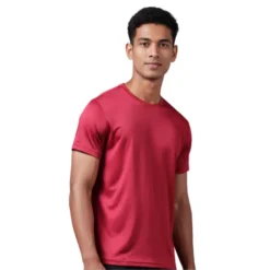 rukzo flexitee gym and active wear Maroon t-shirt