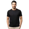 rukzo pima cotton round neck half sleeve black t-shirt