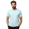 rukzo pima cotton round neck half sleeve mint blue t-shirt