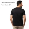 rukzo pima cotton round neck half-sleeve t-shirt black 185 gsm