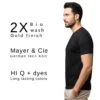 rukzo pima cotton round neck half-sleeve t-shirt black 2x biowash