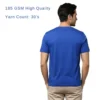 rukzo pima cotton round neck half sleeve t-shirt-imperial blue 185 GSM