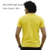 PIMA Cotton Round Neck Half Sleeve Yellow T-Shirt 185 GSM