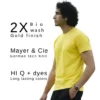 PIMA Cotton Round Neck Half Sleeve Yellow T-Shirt 2X Bio Wash