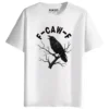 rukzo F-CAW-F Round Neck Graphic Printed T-Shirt - White