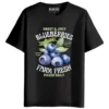 RUKZO Farm Fresh Blueberries Graphic Printed Unisex T-Shirt black