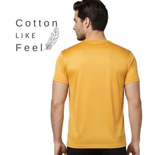 Rukzo Dry Fit cotton like feel T-Shirt for Gym, Fitness & Training - Tangy Orange