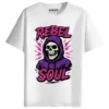 RUKZO Rebel Soul Graphic Printed Unisex T-Shirt white
