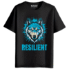 RUKZO Resilient Wolf Graphic Printed Unisex T-Shirt black