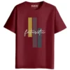 RUKZO Futuristic Graphic Printed Unisex T-Shirt for men and women in maroon
