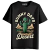 RUKZO Sunny Days in the Desert Graphic Printed Unisex T-Shirt for men and women in black