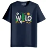 RUKZO Wild Desert Graphic Printed T-Shirt for men and women in navy blue