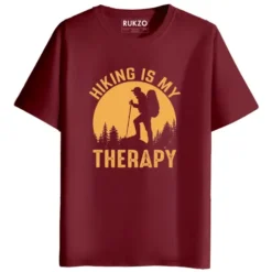 RUKZO Hiking is My Therapy Graphic Printed Unisex T-Shirt