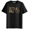 RUKZO Lets Roll Graphic Printed Unisex T-Shirt for men and women in black
