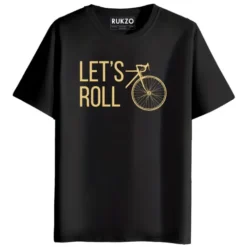 RUKZO Lets Roll Graphic Printed Unisex T-Shirt for men and women in black