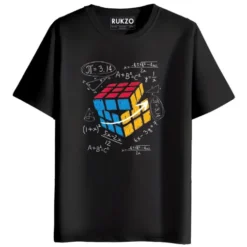 RUKZO The Math Problem Solver Graphic Printed unisex T-Shirt for men and women in black
